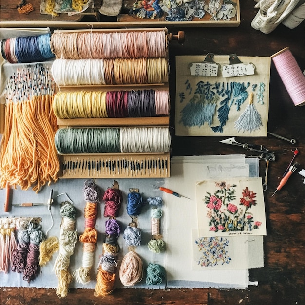 Materiály na výšivku a nite